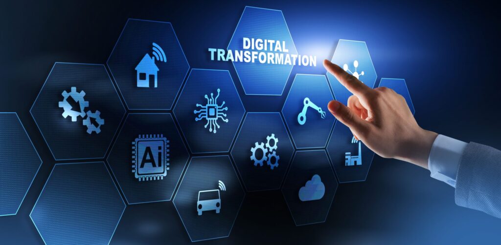 Understanding the Digital Transformation Market Size: Insights and Projections 7 Digital,Transformation,And,Digitalization,Technology,Concept,On,Abstract,Background.