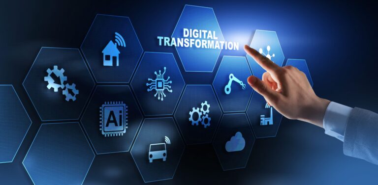 Digital,Transformation,And,Digitalization,Technology,Concept,On,Abstract,Background.